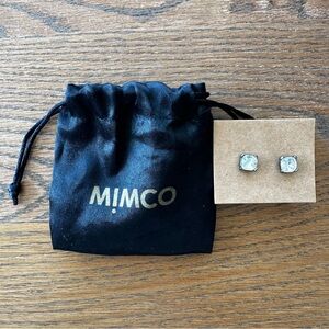 Mimco Shimmering Silver Square Earrings